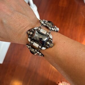 Elegant Silver and Black Women's Bracelet